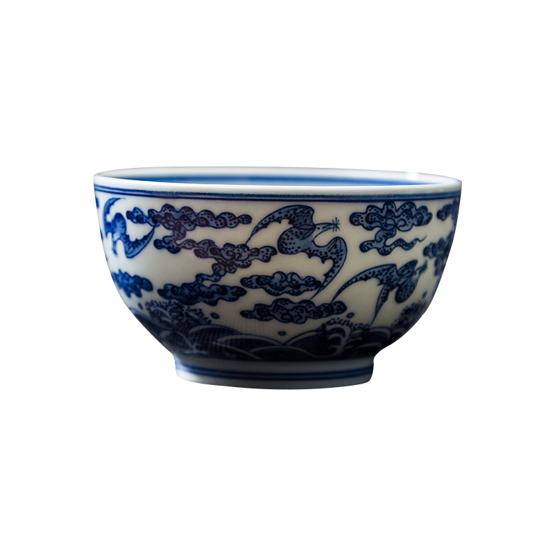 Jingdezhen ceramic masters cup hand - made the master of the blue and white porcelain cup small bowl kung fu tea set all hand sample tea cup