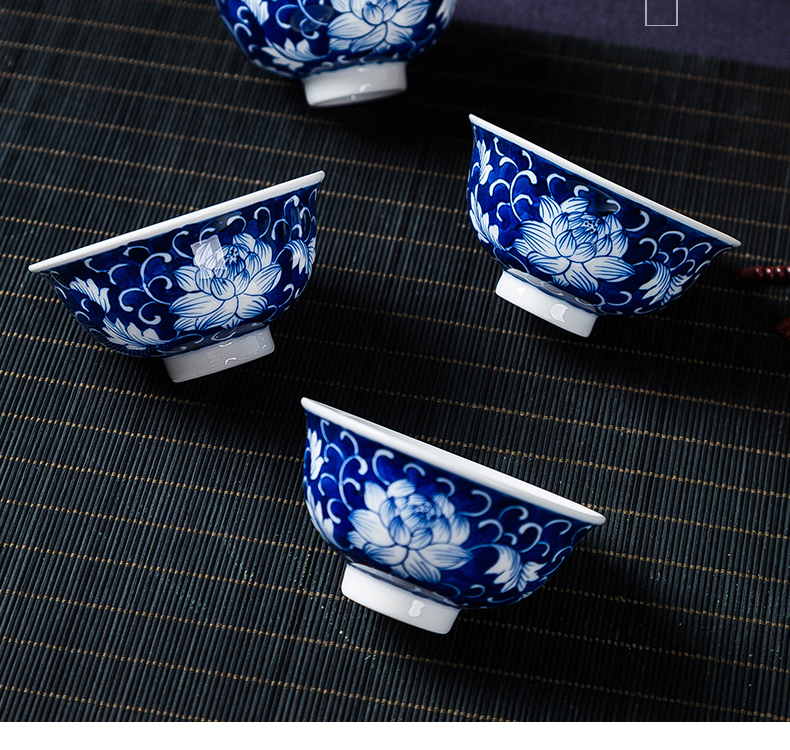 Hand - made ceramic cup butterfly kung fu tea set sample tea cup them thin body red tea cups master cup single CPU