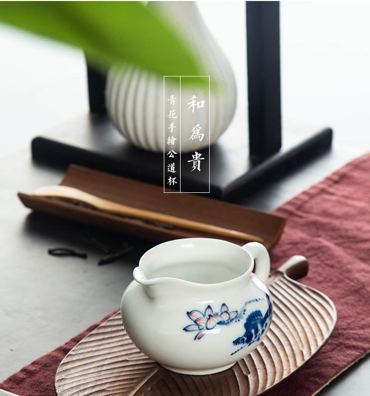 Blue and white porcelain ceramic fair keller kung fu tea accessories sea points tea white porcelain hand - made tea accessories tea taking