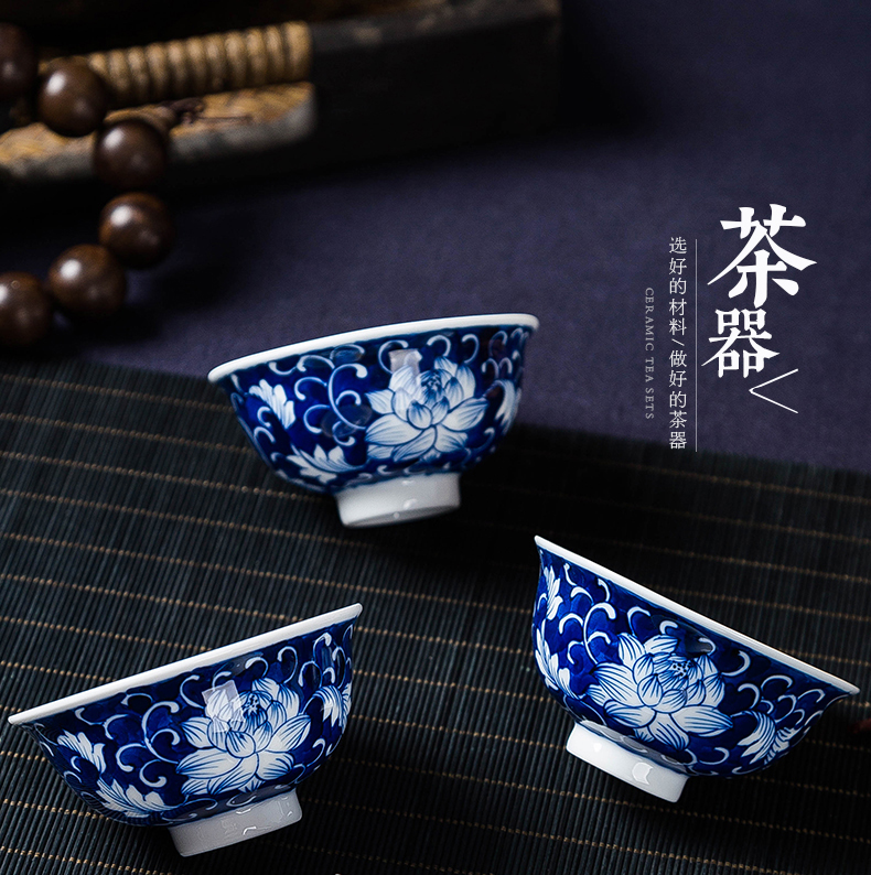 Hand - made ceramic cup butterfly kung fu tea set sample tea cup them thin body red tea cups master cup single CPU