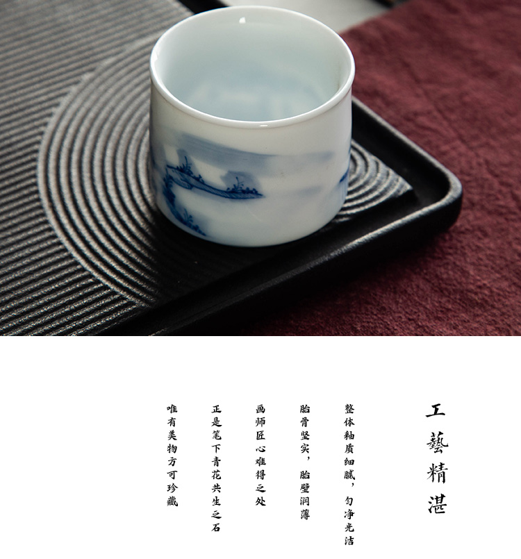 Kung fu noggin high - white master cup ceramic cups individual single cup bamboo cup sample tea cup tea cup