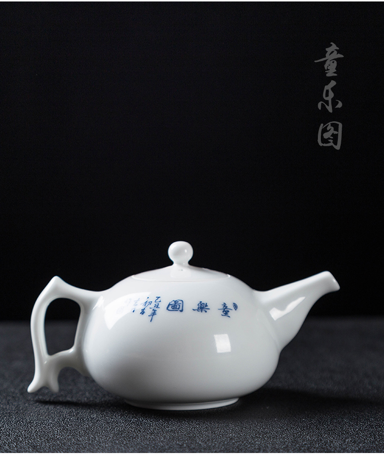 Jingdezhen porcelain teapot filtering pot of tea little teapot household contracted and I ceramic kung fu tea set with zero