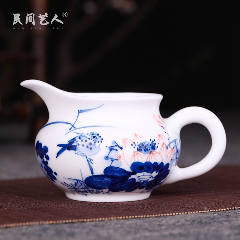 Jingdezhen hand - made under glaze color lotus pond was fun fair keller kung fu tea sets) and a cup of tea machine accessories