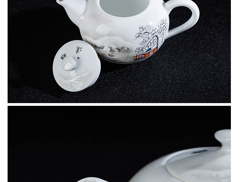 Hand draw pastel wonderland scenery teapot single pot of jingdezhen ceramic kung fu xi shi pot teapot tea teapot