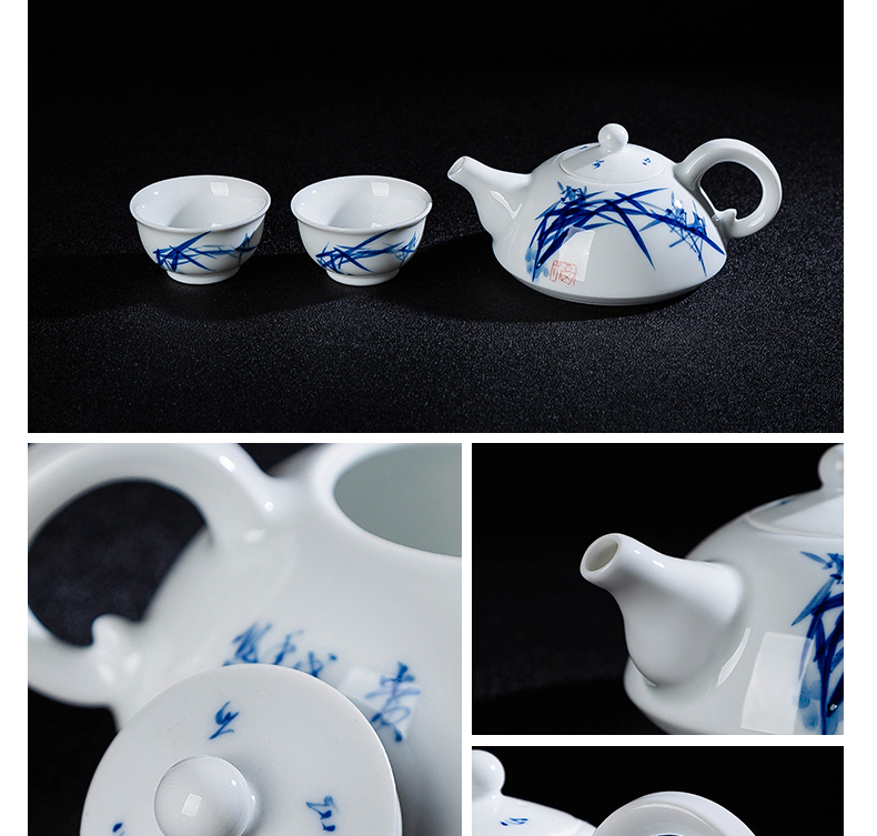 Two cups of tea a lid to use suit hand - made porcelain ceramic cup lid to use household travel tea set gift box