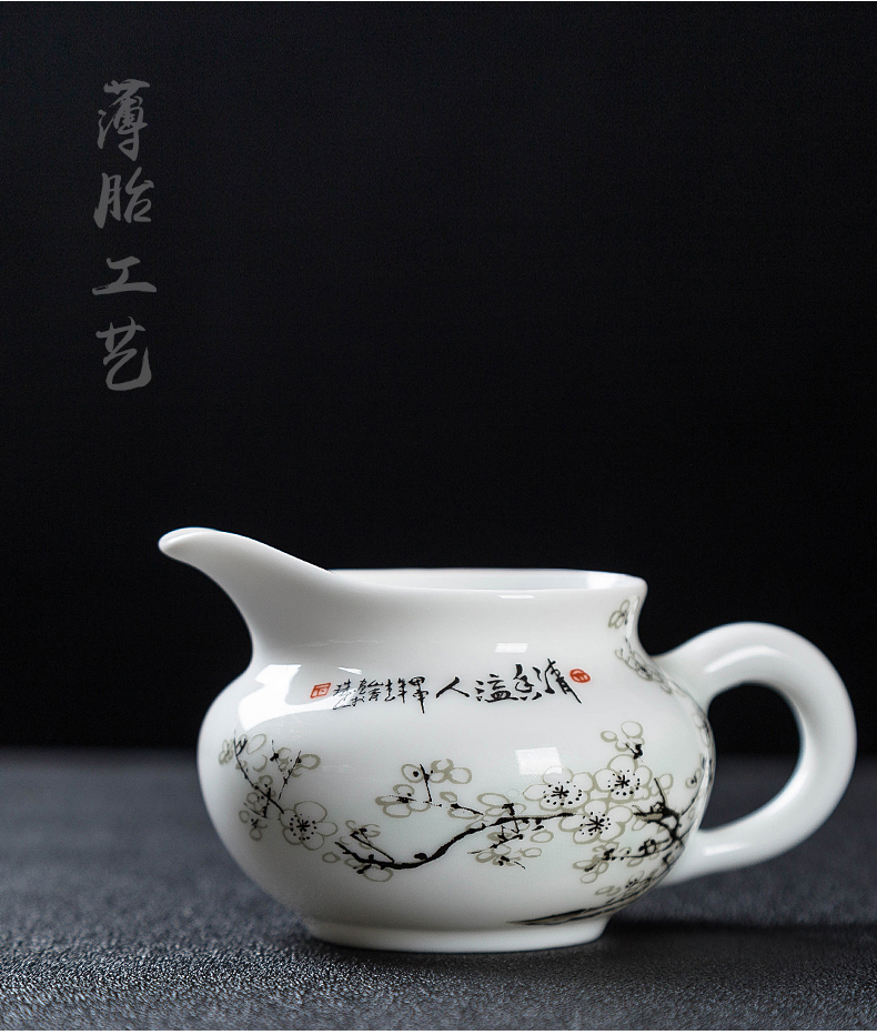 Tea set household contracted jingdezhen ceramic white porcelain tureen a complete set of Tea cups little suit Chinese kung fu