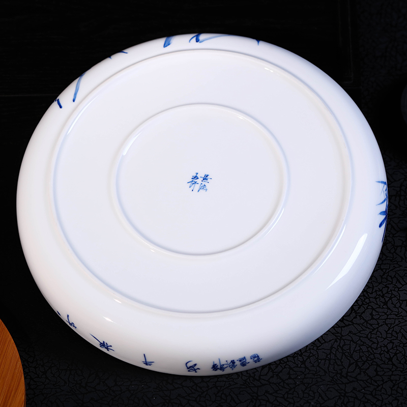 Jingdezhen ceramic means safe hand - made bamboo tea tray was kung fu tea set with parts solid wood saucer porcelain tea tray package mail