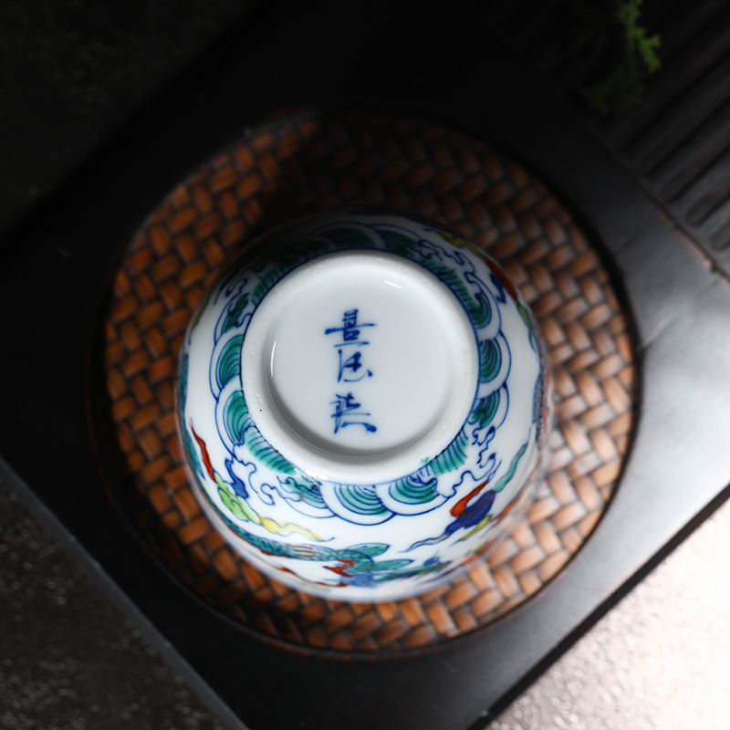 Ocean 's sample tea cup of jingdezhen ceramics craft individual cup single CPU kung fu tea master hand made small tea cups