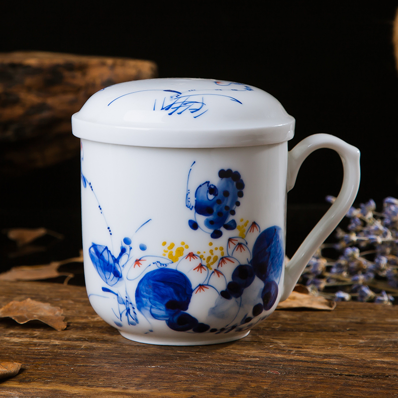 Jingdezhen ceramic filter tank teacups hand - made porcelain office meeting single cup large tea cups