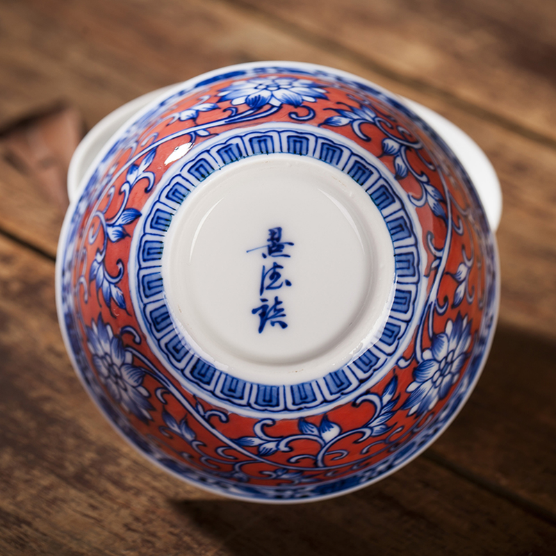 Jingdezhen ceramic hand - made pastel sample tea cup kung fu tea set personal cup master cup small bowl with a cup of tea cups