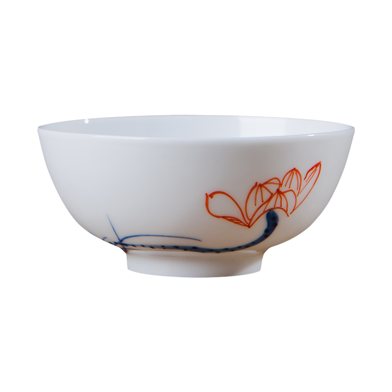 Jingdezhen ceramic hand - made thin foetus kung fu tea sample tea cup bowl is blue and white master cup personal single cup by hand