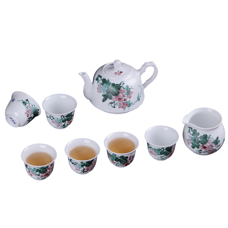 Jingdezhen ceramic hand - made tea sets domestic tea taking of a complete set of kung fu tea set 6 tea tea kettle