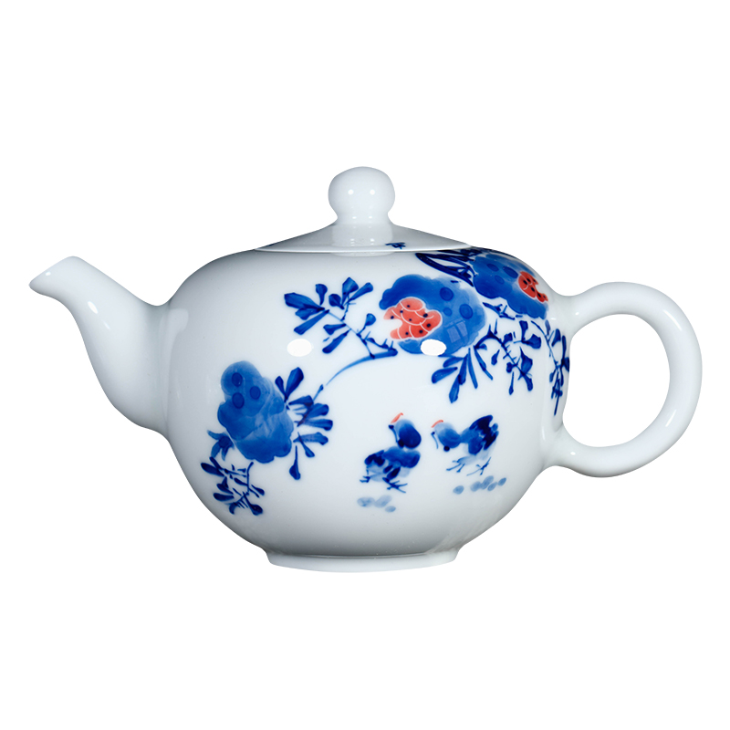 Jingdezhen porcelain teapot kung fu tea set ceramic tea set domestic hot water cup teapot kettle