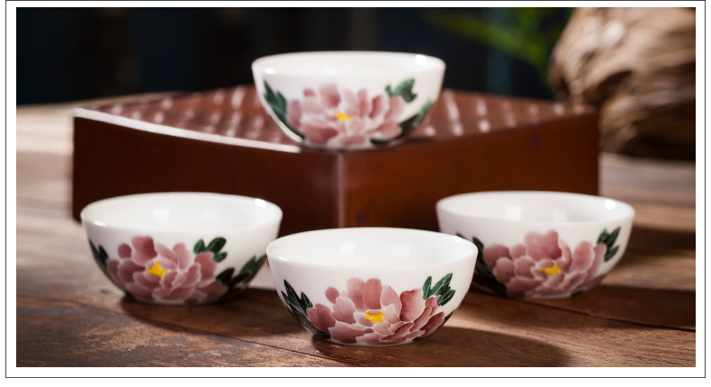 Jingdezhen ceramic hand - made sample tea cup under the glaze color master kung fu tea cup individual cup single cup cup bowl