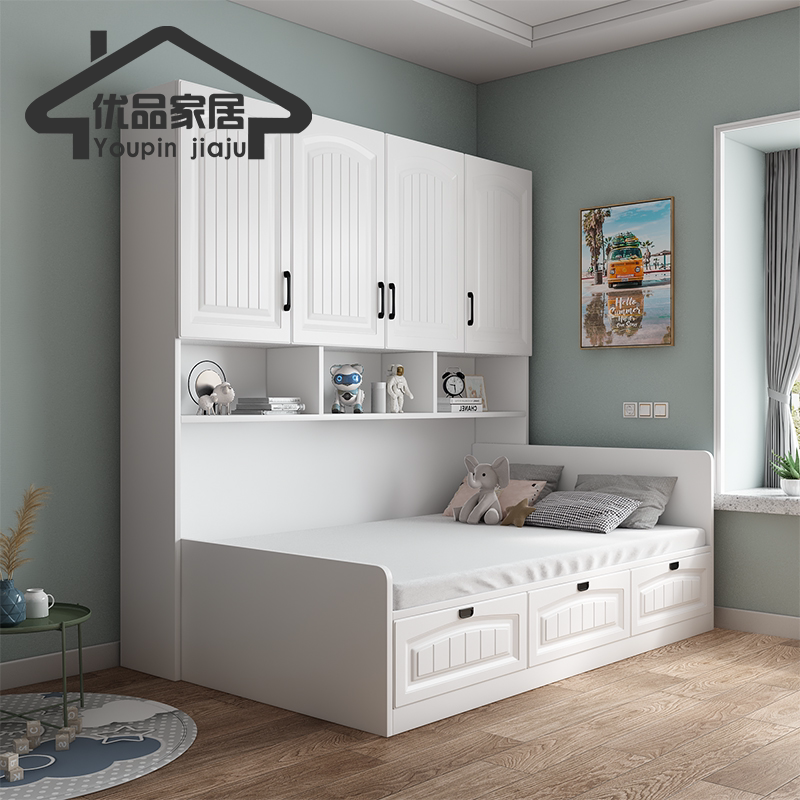 Children's tatami wardrobe bookcase in one-bed combination of spatial storage in the province of modern minimal bed customization