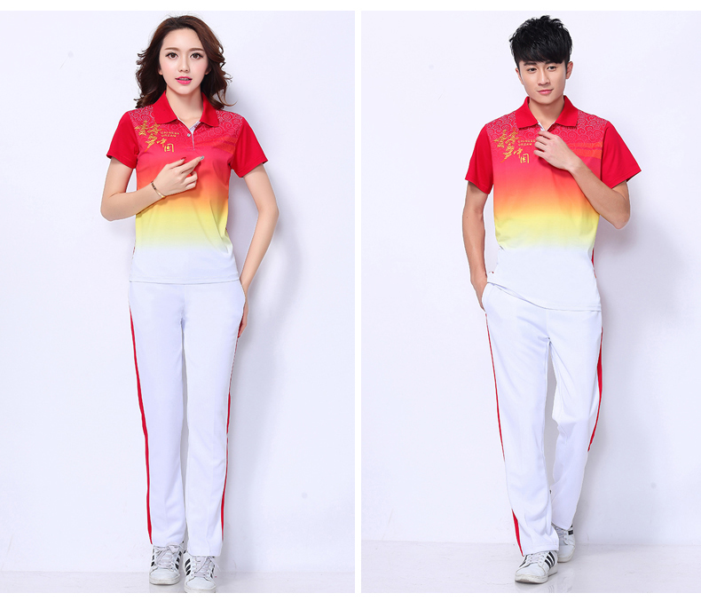 Jinguan mùa hè ngắn tay áo thun quần thể thao Trung Quốc mơ ước phù hợp với nam và nữ lỏng lẻo kích thước lớn giải trí - Thể thao sau bộ quần áo gió nam adidas