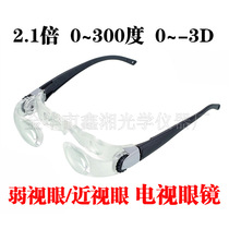 Foldable TV watching computer fishing Movie Amblyopia 2 1x magnifying glass glasses eye use 0-300 degrees