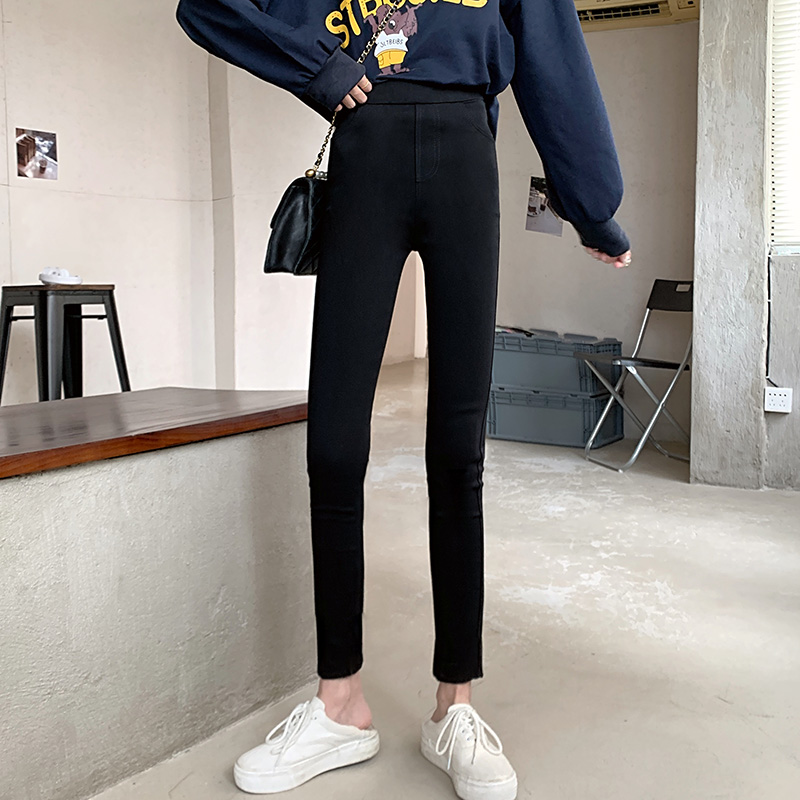 Real shot plush and thickened compound anti super Plush Leggings with high elasticity and washing fabric