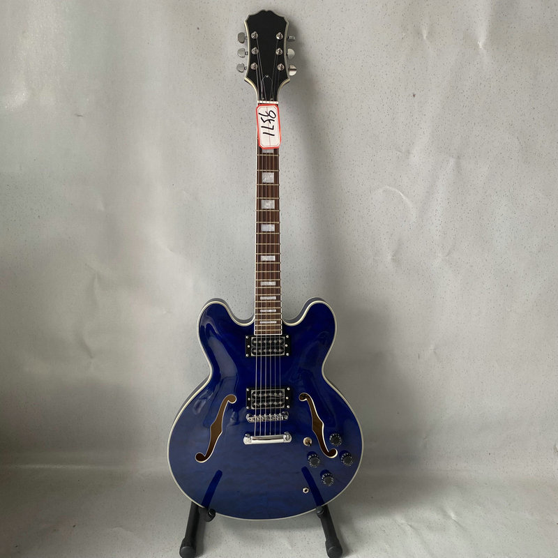 Gibson ES335 style jazz electric guitar 6 strings blue semi-hollow customized models without standard special price