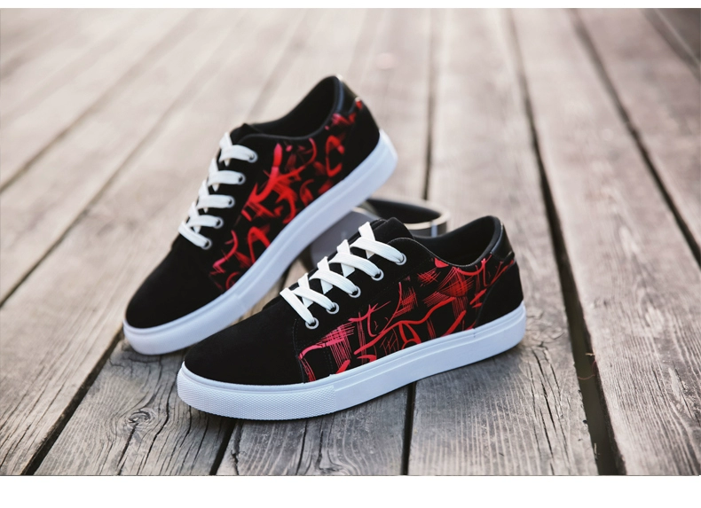 Mùa xuân mới sinh viên nam giày thường giày vải thấp giày sneakers Giày công sở Hàn Quốc Giày da nam mờ