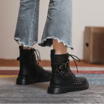 Leather Martin Boots Summer Thin Women 2021 New Breathable Street Short Boots Grid Hollow Boots Women Summer