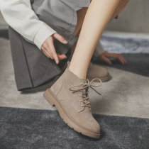 Martin boots female spring and autumn single boots 2021 new autumn Joker retro locomotive soft bottom desert boots leather boots