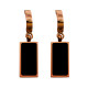 Black rectangular earrings, rose gold earrings, cold style earrings, titanium steel jewelry, slimming, elegant and versatile