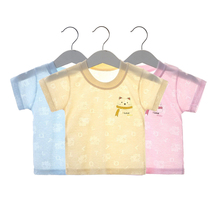 Baby Short Sleeve Blouses Pure Color T-Shirt Summer Ultrathin Bamboo Fiber Half Sleeve Baby 6 Months 1 Year Old 2 Men And Women Summer Clothes