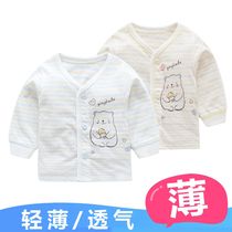 Newborn Baby Blouse Summer Dress Slim Fit Long Sleeve Cardiovert 0-3-6 Month Baby Bamboo Fiber Ultra Thin Air Conditioning Suit Summer