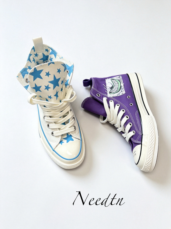 [Pre-Order] Needtn Blue Star Jello Sneaker Series with Thick Canvas Upper, Foldable Mid-High Top, Unisex Model