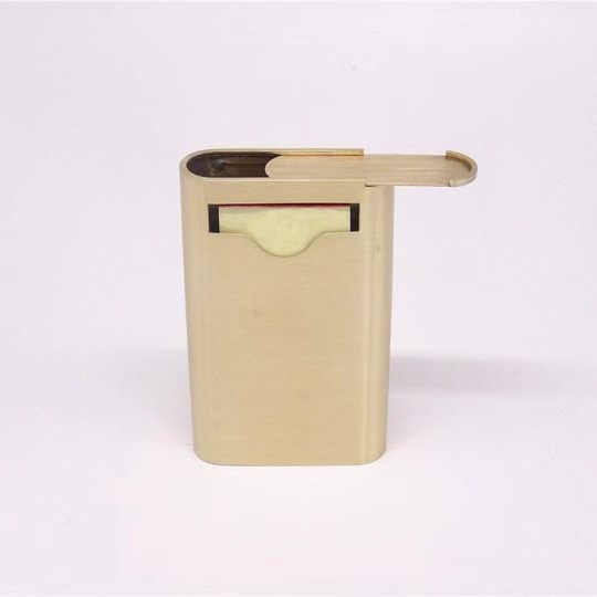 黄铜旱烟盒 隐藏纸槽式手工旱烟盒