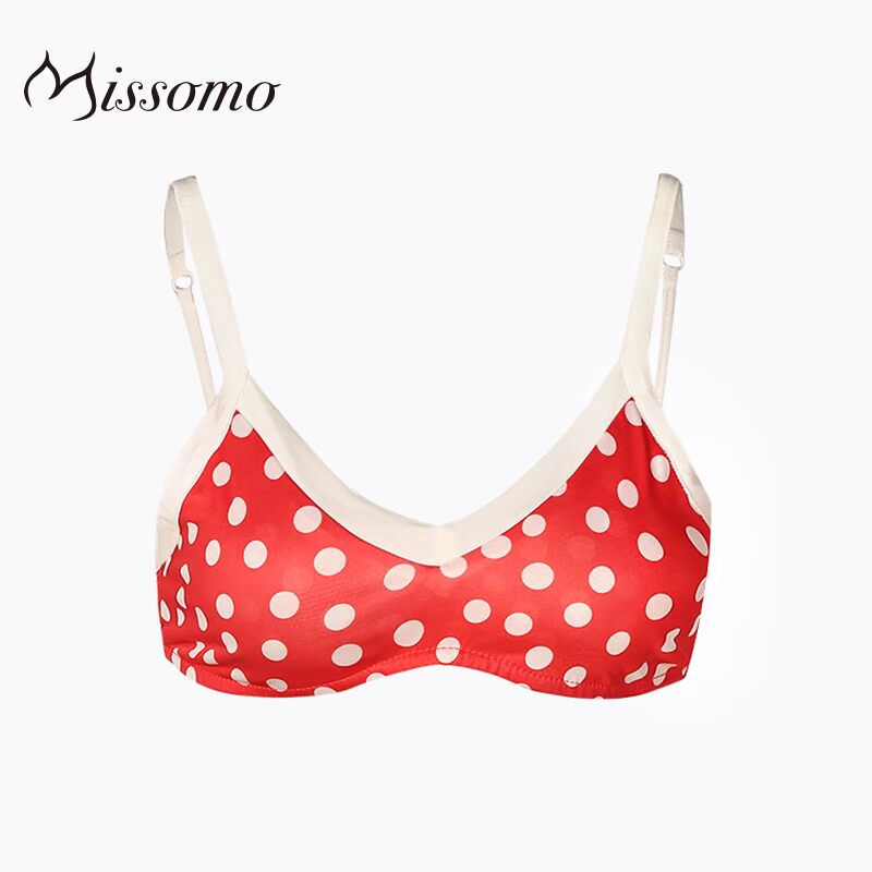 Đồ lót gợi cảm áo ngực nữ ngọt ngào điểm sóng bikini điều chỉnh dây đeo vai V đôi ngực cơ thể áo ngực quần lót