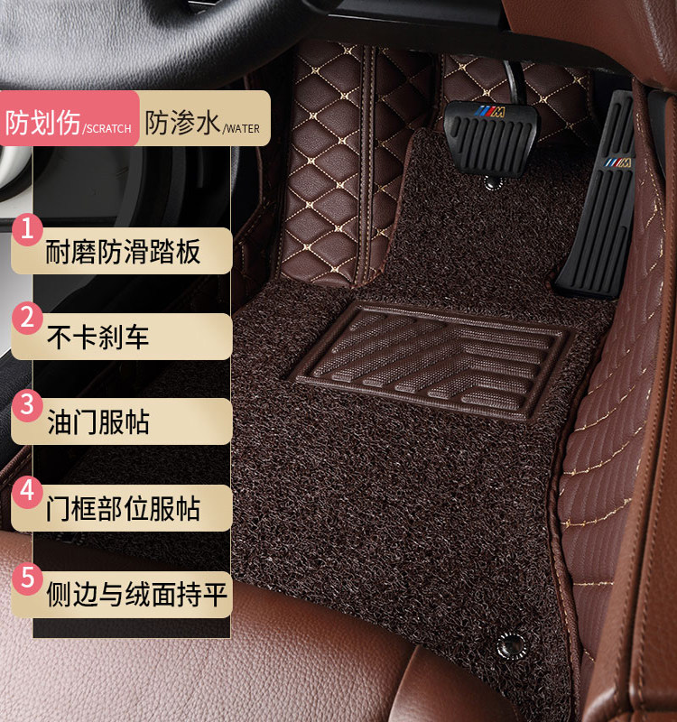 Suitable for the Driver's Seat, Special Floor Mats, Five-Seater Floor Mats, Full Set of Universal Leather Floor Mats for the Driver's Seat
