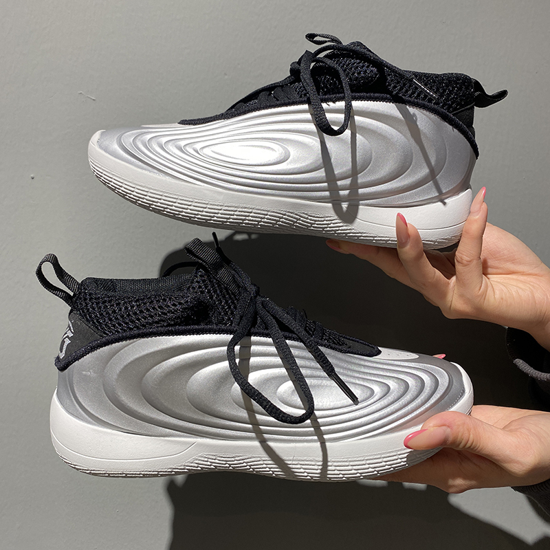 Silver High-Quality Comfortable Youth Low-Top Non-Slip Wear-Resistant Trendy Professional Basketball Shoes for Actual Play