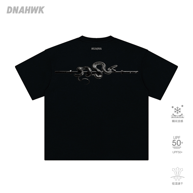 Dnahwk Barbell Snake Men's Short-Sleeved Shoulder Pad T-Shirt That Makes the Shoulders Look Wider, Lightweight, Suitable for Comprehensive Training, Fitness, Sports, and Casual Wear, with a Cotton-Like Feel and Elasticity Dnahwk Barbell Snake Men's Short-Sleeved Shoulder Pad T-Shirt That Makes the Shoulders Look Wider, Lightweight, Suitable for Comprehensive Training, Fitness, Sports, and Casual Wear, with a Cotton-Like Feel and Elasticity