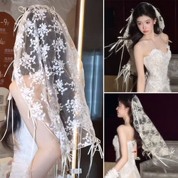 신부 머리 장식 프랑스 레트로 레이스 활 베일 고급 기질 다목적 헤어 액세서리 웨딩 드레스 액세서리