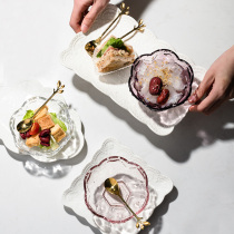 So kitchen Korean Net red transparent glass swallow bowl peach heart mini cute small Japanese Taro round dessert bowl set