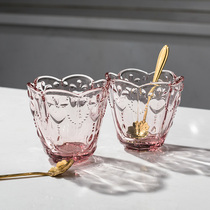 Suo kitchen pink love glass cute girl small cup small capacity 200ml Japanese cherry blossom water Cup