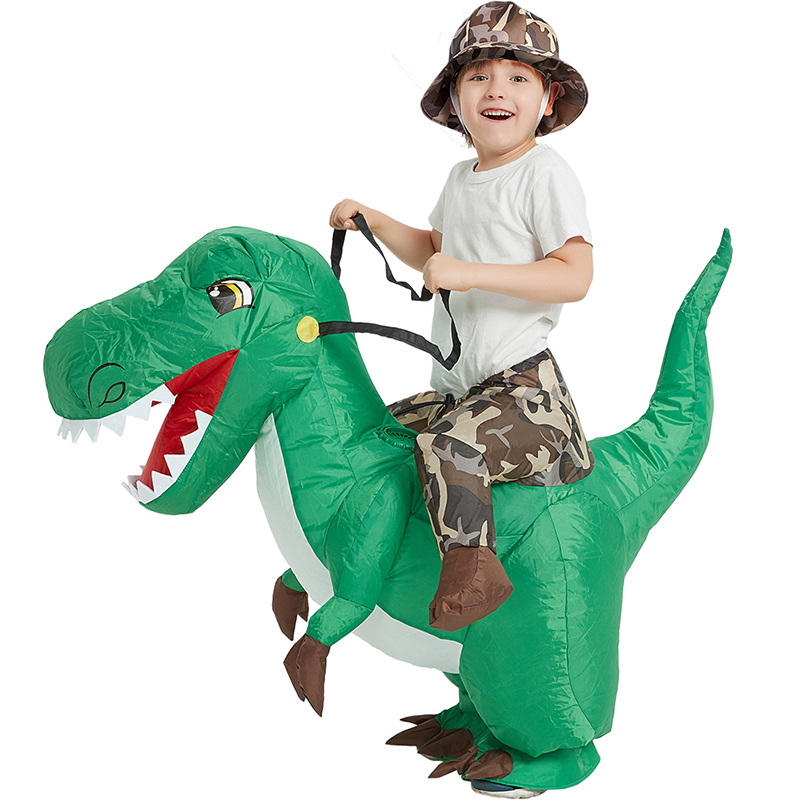 Halloween Children's Costume Funny Ride Dinosaur Mount Pants Toy T-Rex Little Dinosaur Clothes Inflatable Kids