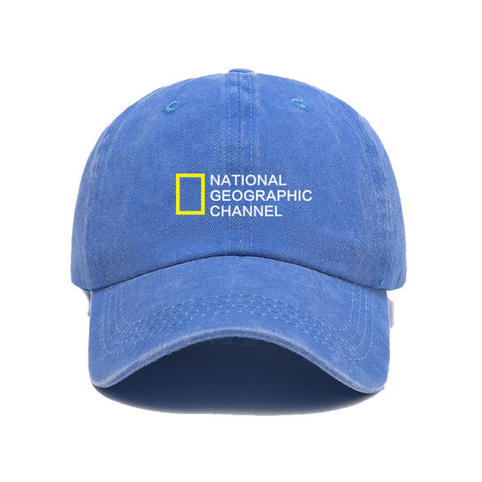 National Geographic Photography and Videography Association Travel Discovery Channel Outdoor Distressed Soft Top Sun Hat Baseball Cap
