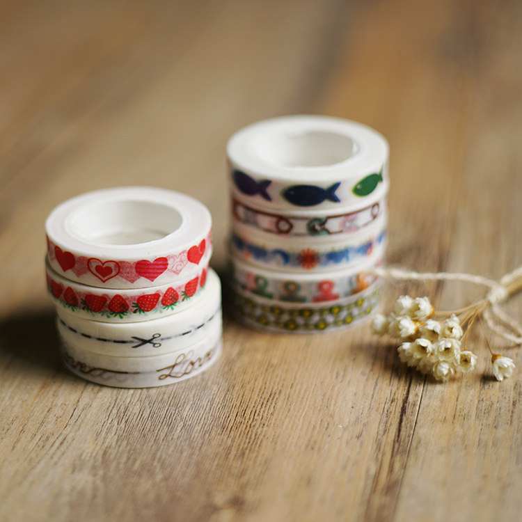 Dividing line and paper tape border decoration fresh narrow edge edition tearable decorative sticker 7 meters