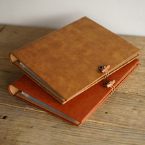 Leather Handmade Album Wood Buttoned Loose-leaf DIY Ben Creative PP Inserts MOISTURE-PROOF Glued Commemorative Booklet