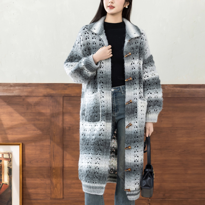 Sister Su Su's Qingying Long Coat Handmade DIY Crochet Cardigan Yarn Ball Material Kit Sister Su Su's Qingying Long Coat Handmade DIY Crochet Cardigan Yarn Ball Material Kit
