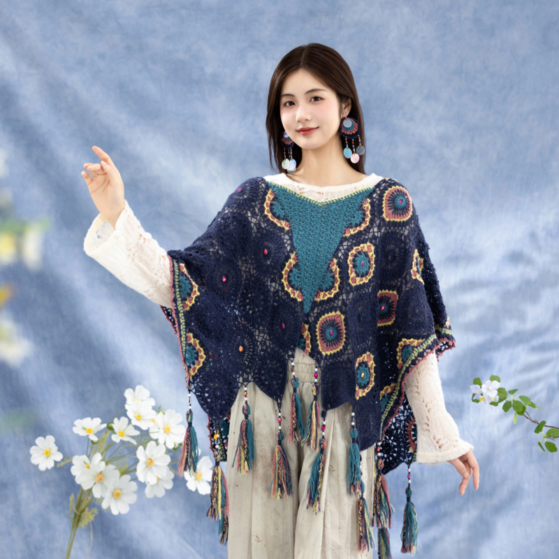 Sister Su Su's Qingluan Blouse Handmade DIY Crochet Shawl Top Yarn Ball LAOSHU Material Kit Pre-Order Sister Su Su's Qingluan Blouse Handmade DIY Crochet Shawl Top Yarn Ball LAOSHU Material Kit Pre-Order