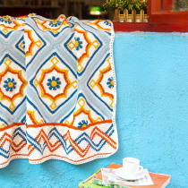 Su Su Jies home Blair floor tile blanket handmade diy crochet cover blanket cotton knitting material bag