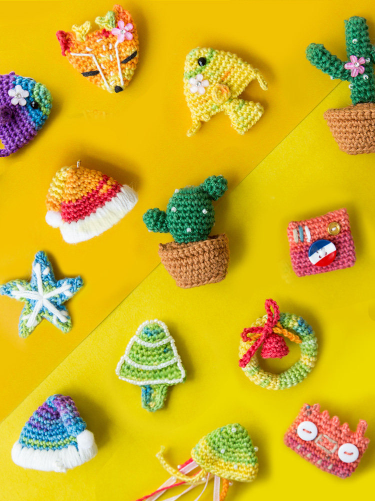 Susu sister home variety brooch crochet diy material bag Milk bubble machine time hand-woven cat wool hand-made