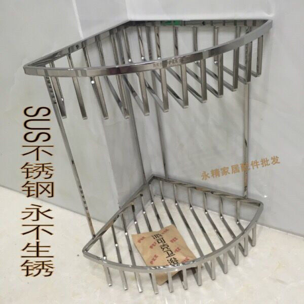 Pike 304 SHELF BATHROOM SHOWER ROOM STAINLESS STEEL CORNER TRIPOD 304 SINGLE LAYER DOUBLE LAYER 2-LAYER CORNER RACK