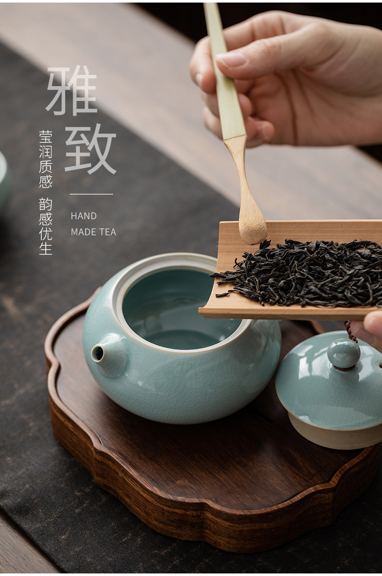 Ning uncommon your up ceramic teapot single pot of kung fu tea set household teapot slicing can raise your porcelain pea green color