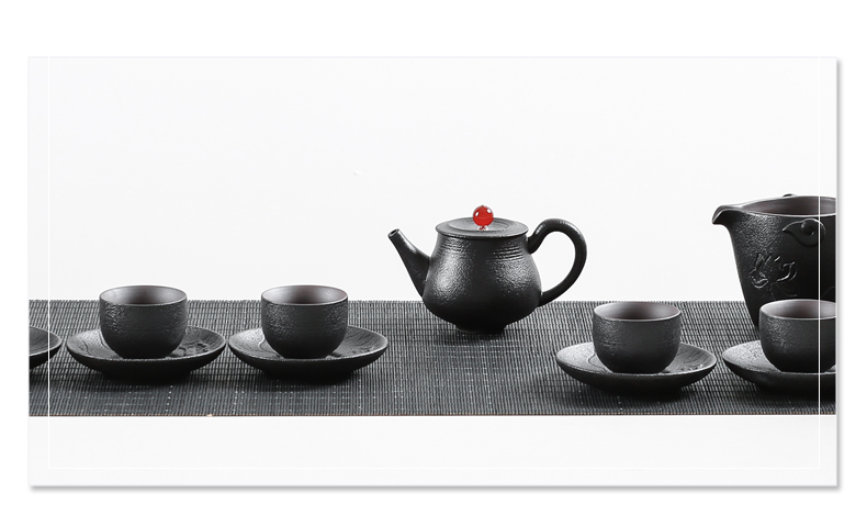 Ning the ordinary Japanese black pottery ceramic teapot kung fu tea tea black zen wind mill sand particles