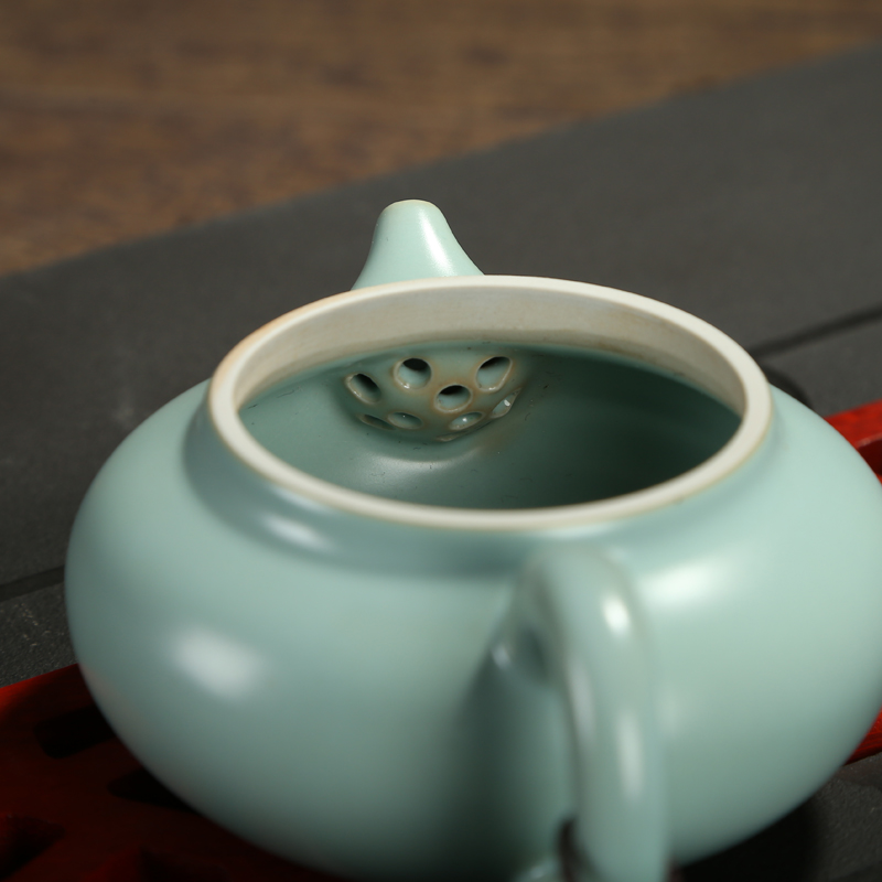 Rather uncommon within your up ceramic teapot kung fu tea set slicing can raise a cicada marks is sky blue pot by hand